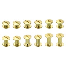 90set Phillips Chicago Screw M4 x 4/5/6/8/10/12mm Binding Post Screw, Gold