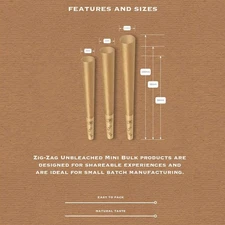 Unbleached Pre Rolled Cones 70MM - 24 Pack Box (1 Box) & Bulk Carton of 12 Bo...