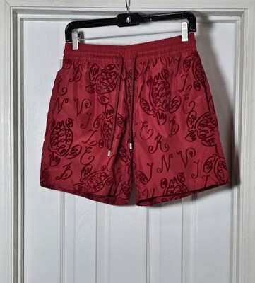 Vilebrequin Moulin Rouge Swim Trunks Men's Size Medium Velvet Ribbons Turtles