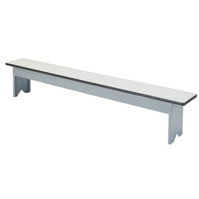 Free Standing Locker Bench Plastic Laminate Top w/Steel Pedestals 72''W x 12''W x
