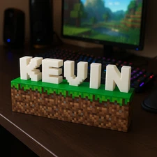 Custom Mine Game-Inspired Name Sign – Pixel Style Desk Decor - Up to 5 letters
