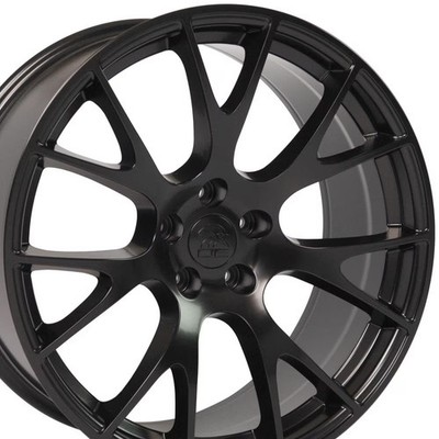 2528 Satin Black Hellcat 20 inch Wheel Fits Dodge Chrysler Challenger