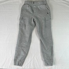 Polo Ralph Lauren Cargo Sweatpants Kids M 10-12 Gray Excellent Fleece Joggers