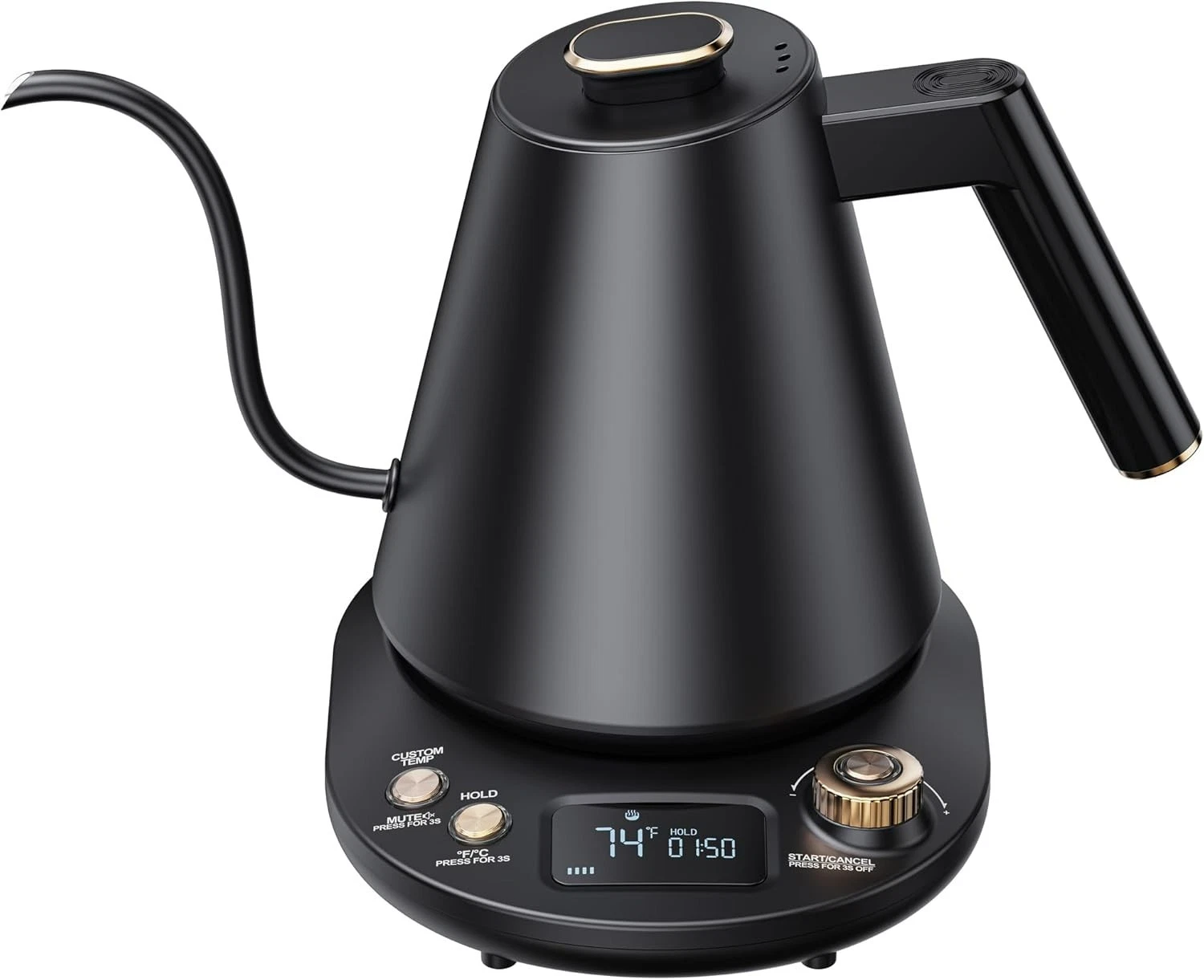 Gooseneck Electric Kettle 1200W Electric Kettle +1°F Temperature Control LCD Dis