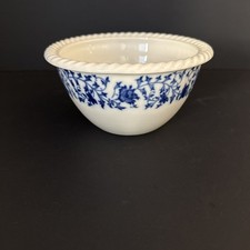 Pillivuyt Countrystyle French Porcelain Bowl Blue Floral Decor Grand Feu