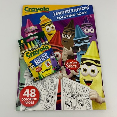 Crayola Crayon Limited Edition Coloring Book and Retired Box of 8 ct Crayons