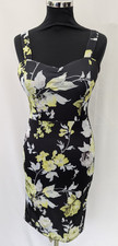Cameo Rose New Look Black Floral Strappy Bodycon Dress Y2K Style Size 10