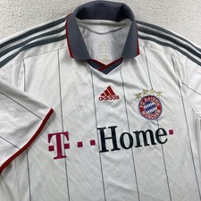 Vintage Adidas FC Bayern Munich Soccer Jersey Men Large White 2009 Third