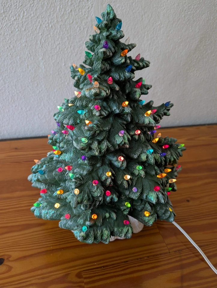 Árbol de Navidad grande de cerámica de desconocido - decoración navideña de los años 70-80 (cerámica, Foto 2 de 4