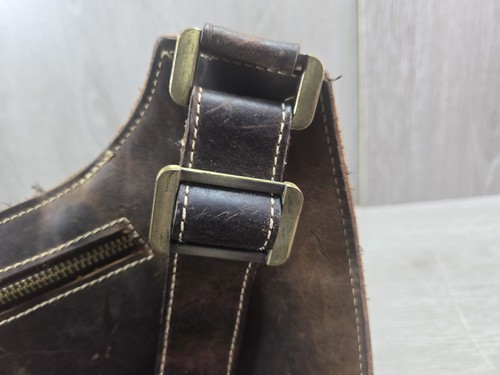 Tiding Mens 100% Brown Leather Crossbody Sling Bag AS IS - Bild 15 von 20