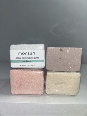 Lot Of 4 Monsuri Herbal Infused Bath Bombs Variety Pack Slightly Damaged Outer 