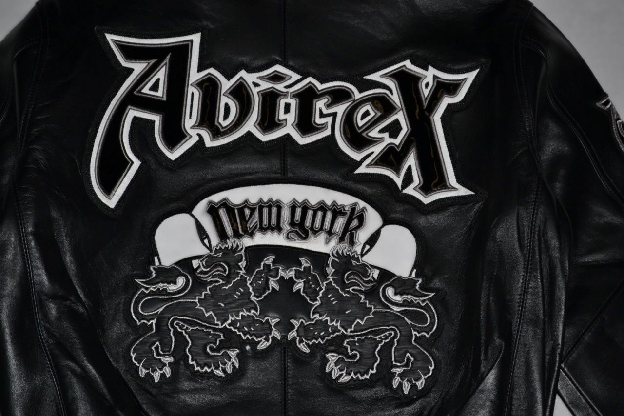 AUTHENTIC MENS AVIREX GOTH JACKET BOMBER BLACK  WHITE BRAND NEW ALL SIZES image 9
