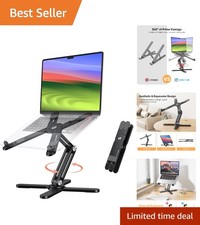 Foldable 360  Rotating Laptop Stand for Ergonomic Desk Use - Minimalistic Design