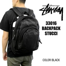 Stussy 33016 Backpack Rucksack Black Men Women New, Stylish, Unused From Japan