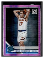 2019-20 Donruss Optic #173 Ignas Brazdeikis Hyper Pink RC RC New York Knicks