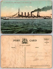 Armored Cruiser West Virginia San Francisco Bay Postcard