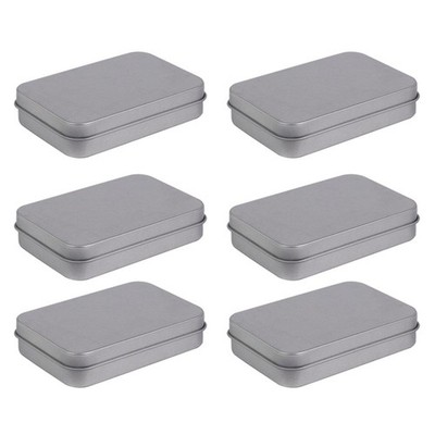 6 Pcs Candy Holder Tin Boxes Small Storage with Lid Foldable Tinplate Bin