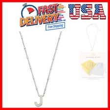 Letters A-Z Pendant Necklace for Women, Fashion Jewelry, Rhodium-Plated Brass