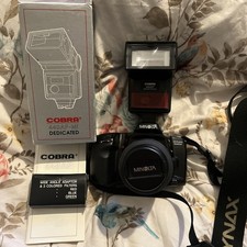 Minolta Dynax 500si 35mm SLR  + cobra 440af-mi dedicated flash + new battery 