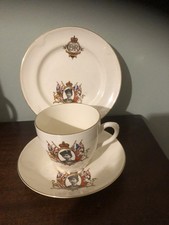 H. M Queen Elizabeth II Coronation Commemorative Trio ( cup saucer plate ) 1953