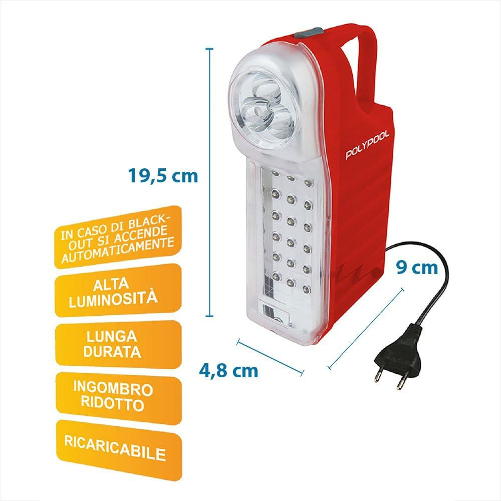 Lampada Emergenza Ricaricabile 21 LED PP0765 | Sicurezza Casa - 2