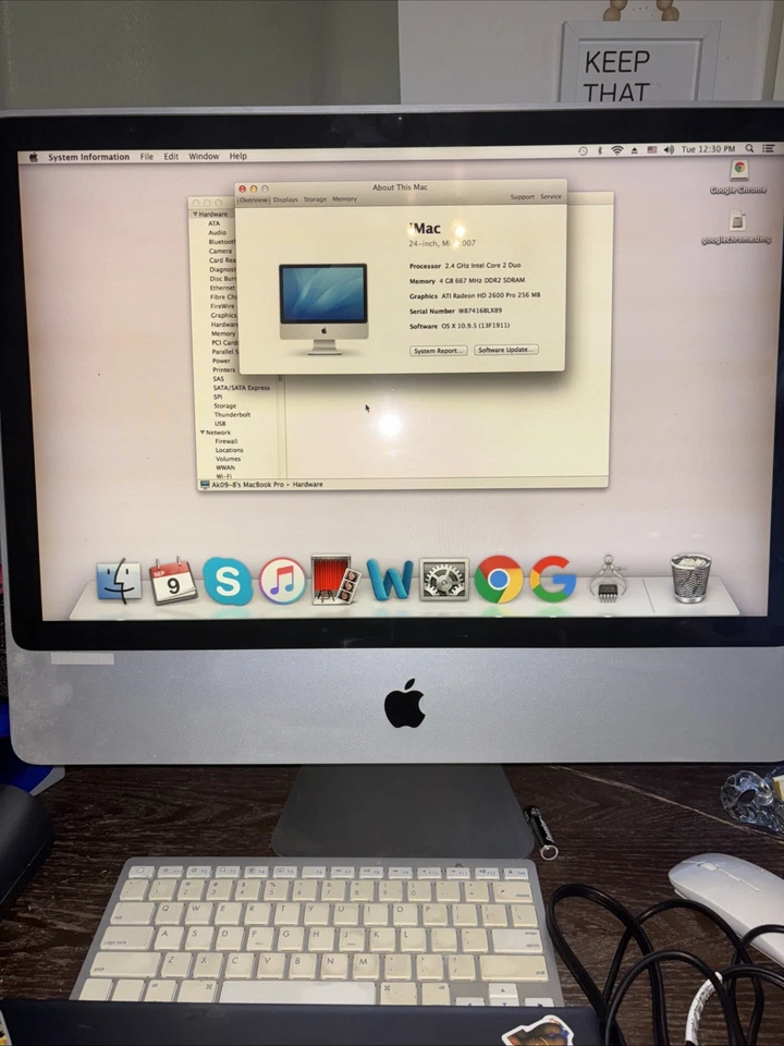 iMac All In One Desktop 24” Intel Core Duo 2 4gb Ram A1225 W/ Keyboard Tested - Image 3 of 4
