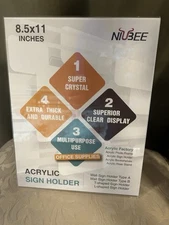 NIUBEE 8 Pack 8.5x11 Acrylic Sign Holder with  Slanted Back  Discounted price!!