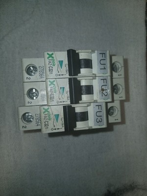 Moeller X-Pole FAZ-C32/1 230-400V 15K Amp 1-Pole (Lot Of 3) For Daewoo Puma 230