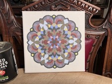 Original Acryl auf Leinwand Gemälde Mandala Stil Wandbild Bild