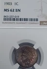 1903 INDIAN ONE CENT NGC MS62 BN