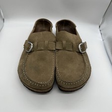 Birkenstock Women's Buckley Gray Taupe Suede Clogs Slides Size 40 Neutral