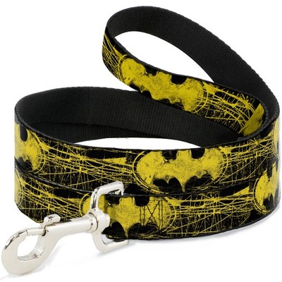 Dog Leash 6-FEET Batman Shield CLOSE-UP Sketch Black/Yellow (US IMPORT)