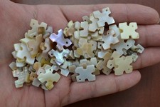 50 PCS CUT SQUARE MOTHER OF PEARL SHELL CHARMS BEADS 5/8"