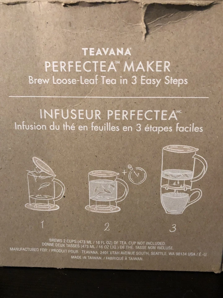 Teavana Perfect Tea Maker Hoja Suelta Infusor de Té 16oz Blanco Perla Nuevo Foto 4 de 4