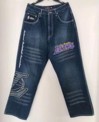 Rare Unk Nba Lakers Wide Denim Pants Baggy Jeans | eBay Rare Unk Nba Lakers Wide Denim Pants Baggy Jeans | eBay
