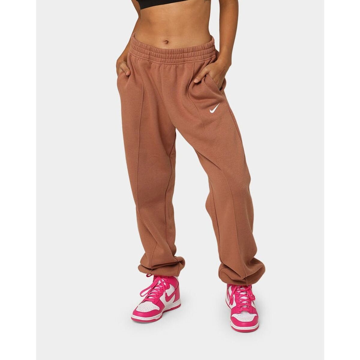 Nike Women Sportswear Essential Fleece Trousers Ladies Loungewear Joggers