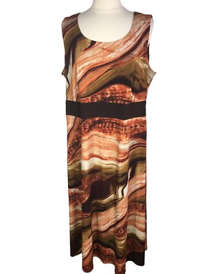 Dressbarn Woman's Dress Size 20 Brown Empire Waist Summer Maxi Dress. | eBay