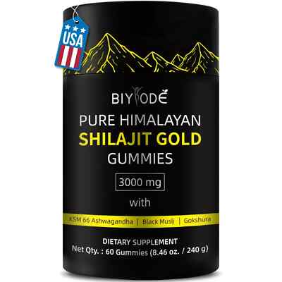 Himalayan Shilajit GOLD Gummies, Organic, Extremely Potent 3000 mg, Fulvic Acid