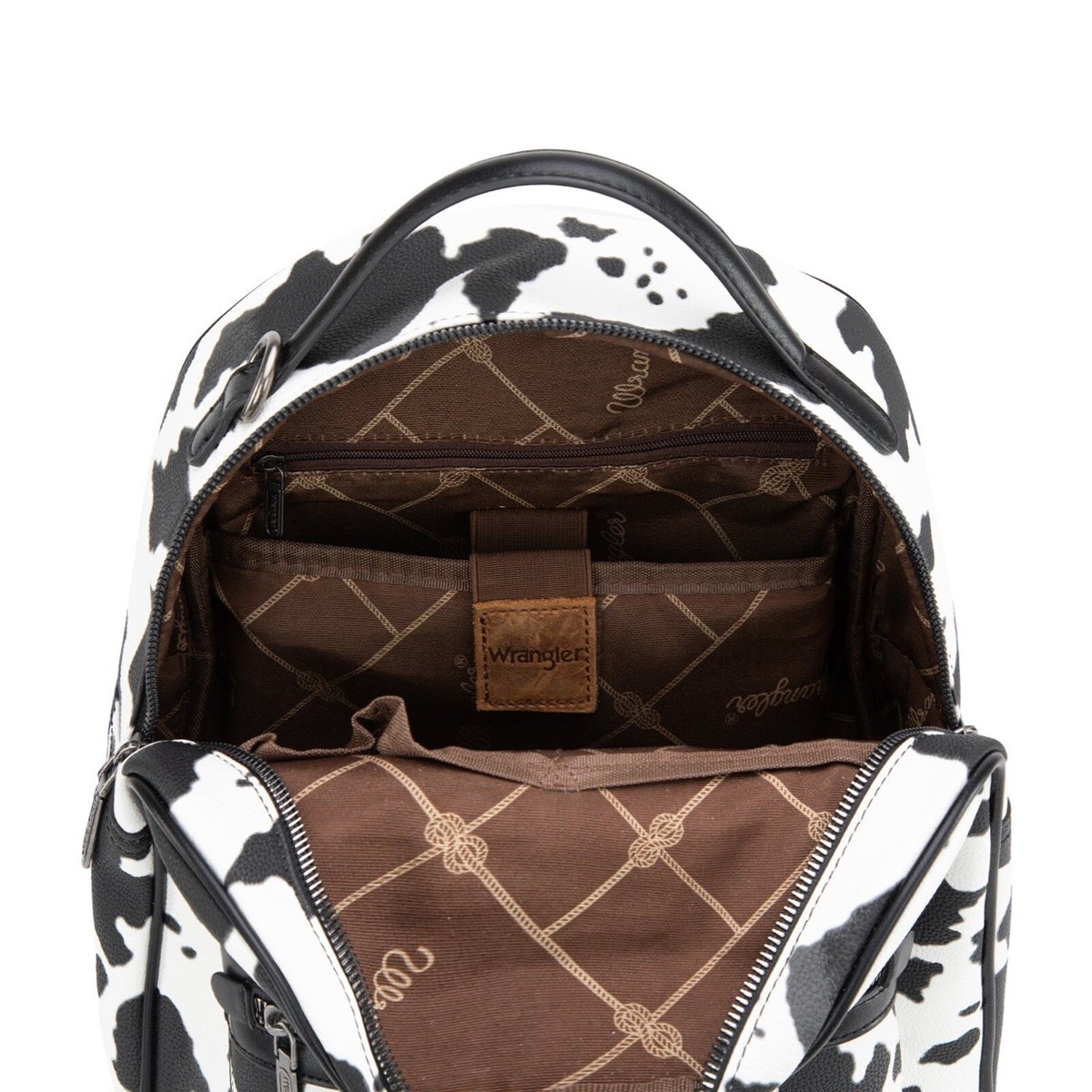 Wrangler NWT Cow Print Backpack With Coin Pouch - Black | eBay