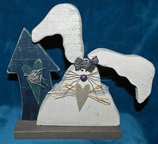 ADORABLE PRIMITIVE WOOD BUNNY  BIRD HOUSE EASTER SPRING