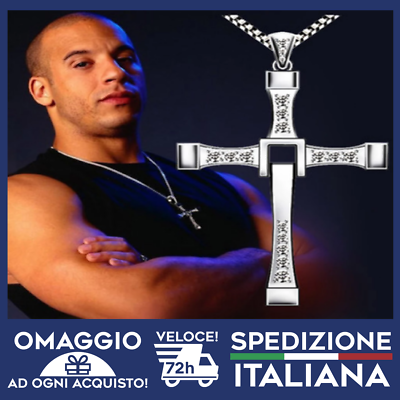 Veloce E Scivoloso Dominic Toretto S925 Ciondolo Collana Croce In Argento Sterling Donna Uomo Gioielli In Argento Coppia Amanti Regali - Foto 13