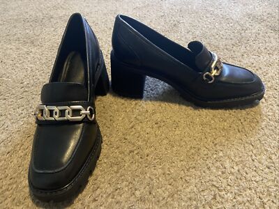 Women s Sanctuary Primo Heeled Penny Loafers with Embellishment - Black, Size 6
