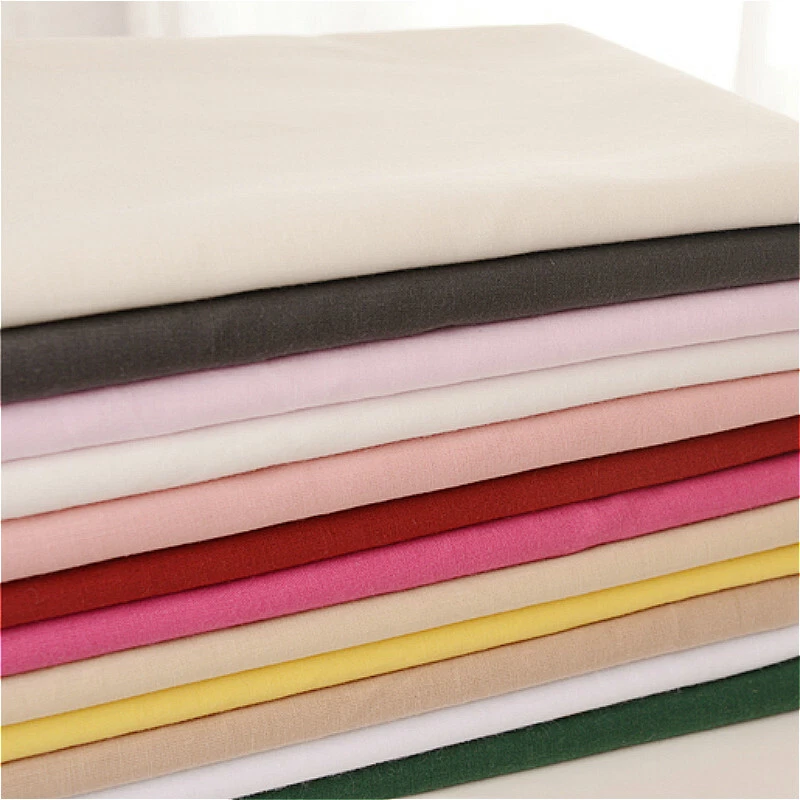 100% Uni Tissu Coton Vêtement Doublure 100 140cm DIY Blanc Noir Rouge - Photo 2/4
