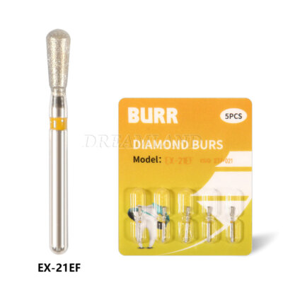 10 Packs Sale Diamond Burs EX-21EF Large Pear Shape Extra Fine FG Dia. 1.6mm