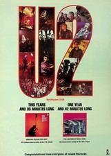 1984 U2 Under A Blood Red Sky/Unforgettable Fire Music Industry Promo Reprint Ad