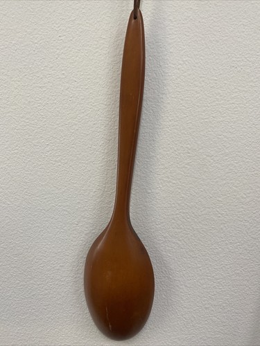Vintage Hand Painted Folk Art Norwegian Rosemaling 15" Wood Spoon Signed - Picture 7 of 9