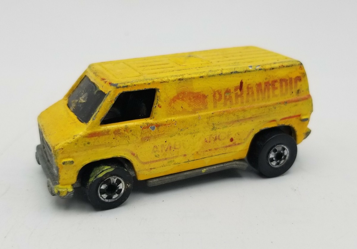 Rare 1974 Mattel Hot Wheels Van Ambulance Yellow Hong Kong