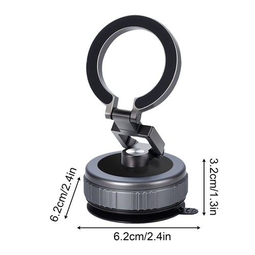 360° Vacuum Magnetic Suction Cup Phone Holder Car Foldable Phone Mount Holder - Photo 2 sur 14