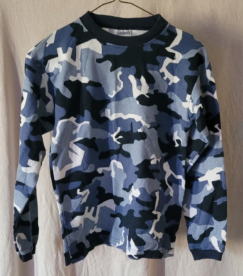 Boy's Basic Image Size 10/12 Pullover Long Sleeve Black Grey White Camoflage