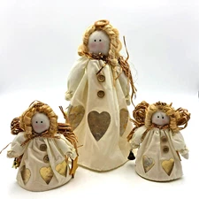 Lot 3 Christmas Angel decoration heart Holiday seasonal dolls Caroling Artmark